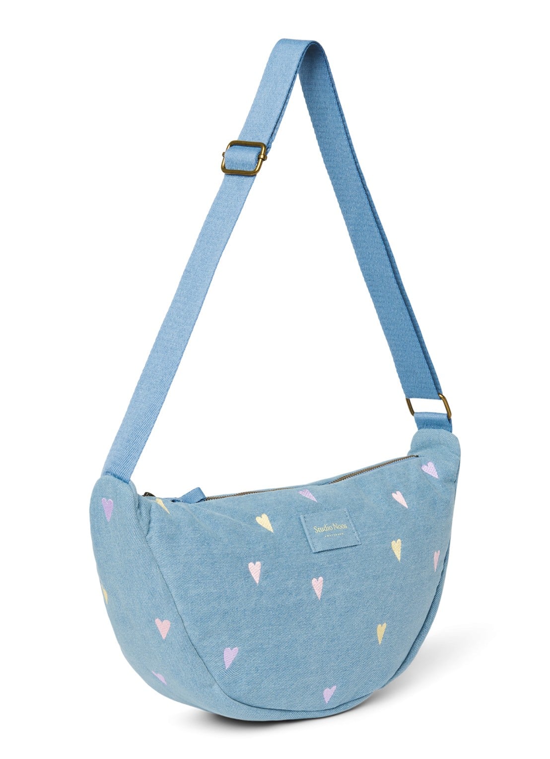 Studio Noos Heuptas van denim met borduring - detail 2 lichtblauw