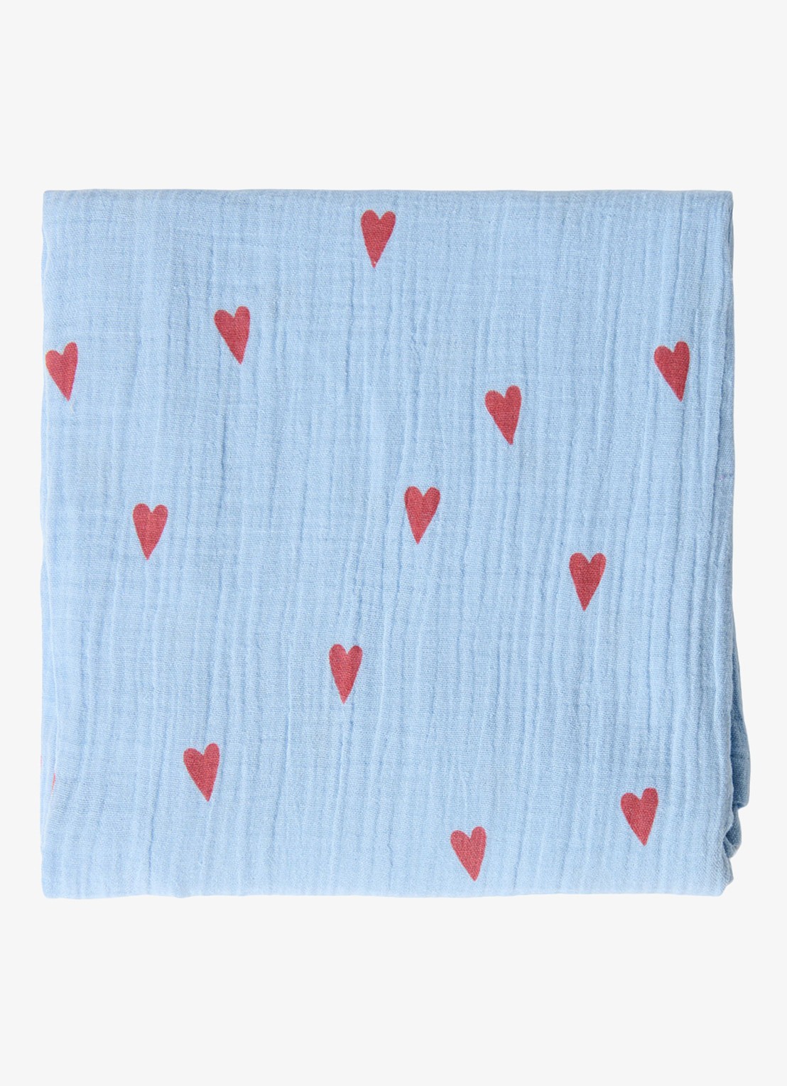 Studio Noos Light Blue Hearts 100% katoen | 70 x 70 cm - detail 3 lichtblauw