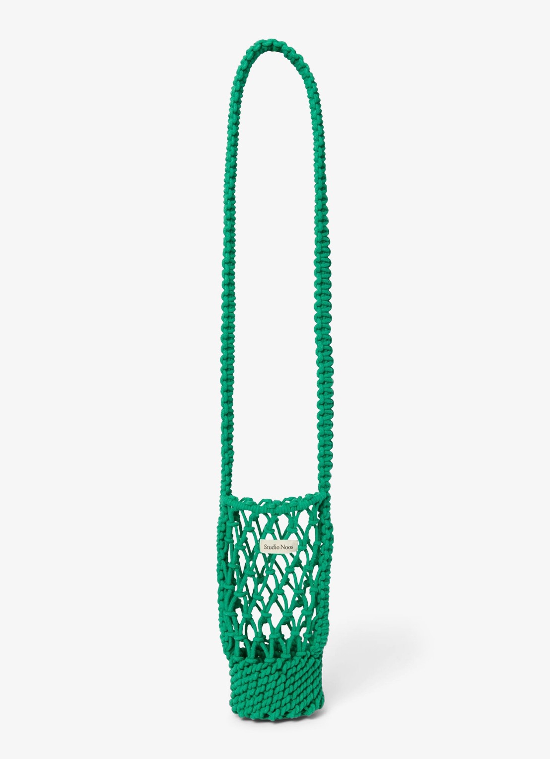 Studio Noos Macramé crossbody met logo - voorkant groen