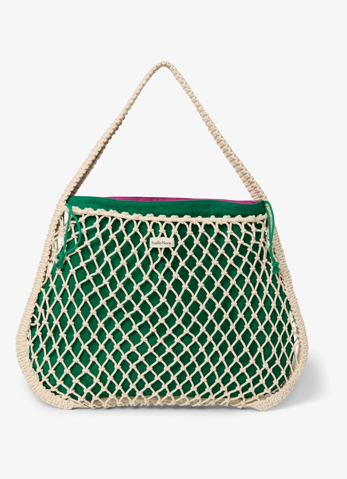 Studio Noos Macramé Mom Bag met omkeerbare binnentas - voorkant naturel