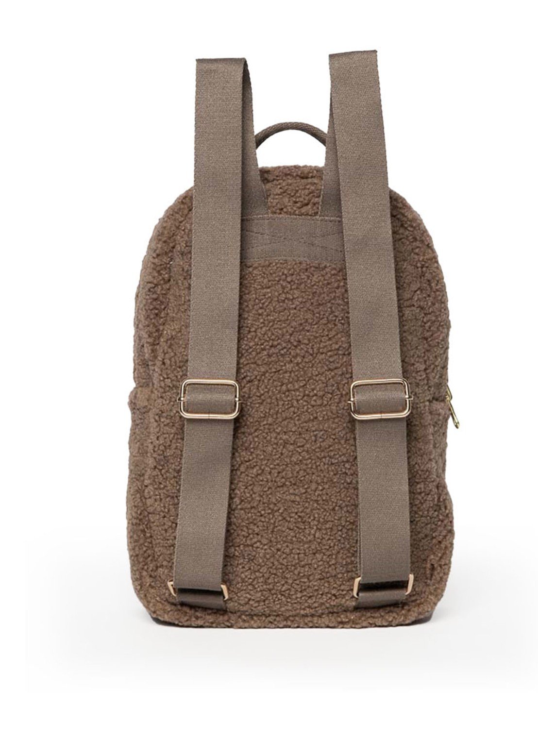 Studio Noos Mini Chunky rugzak van teddy - achterkant bruin