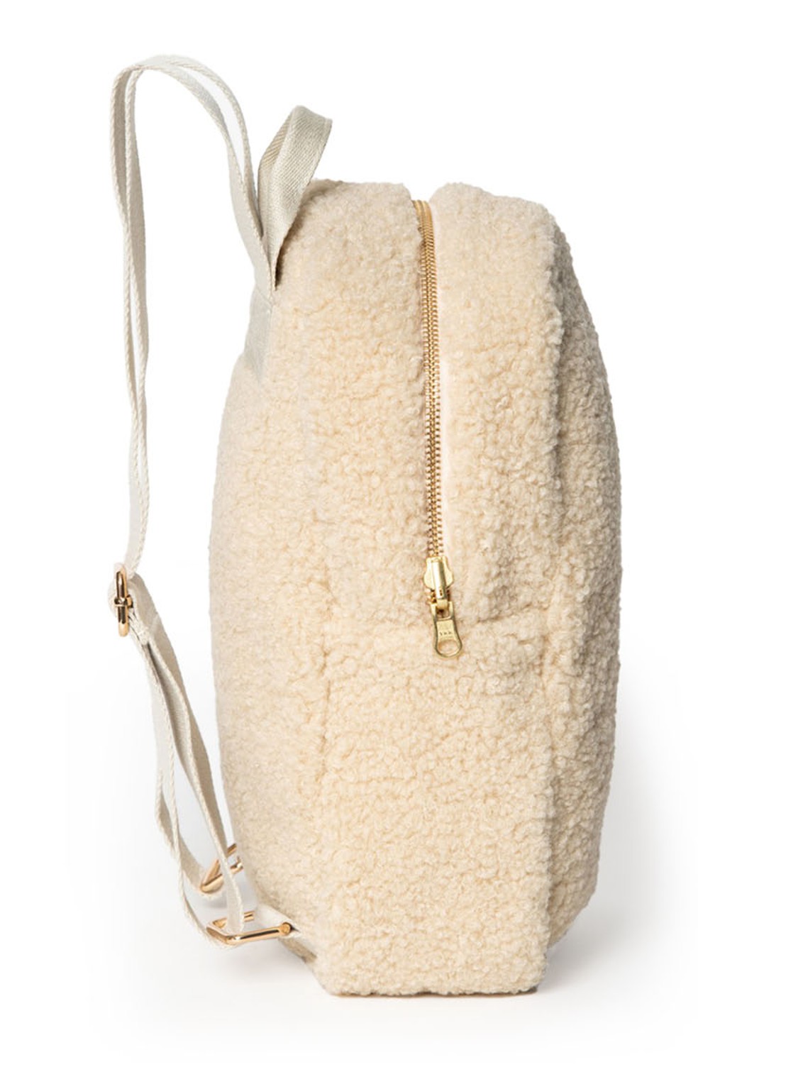 Studio Noos Mini Chunky rugzak van teddy - detail zand