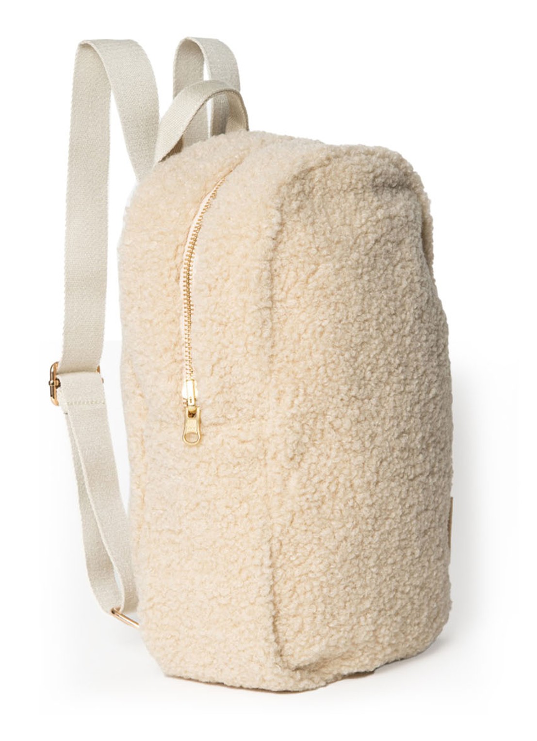 Studio Noos Mini Chunky rugzak van teddy - detail 2 zand