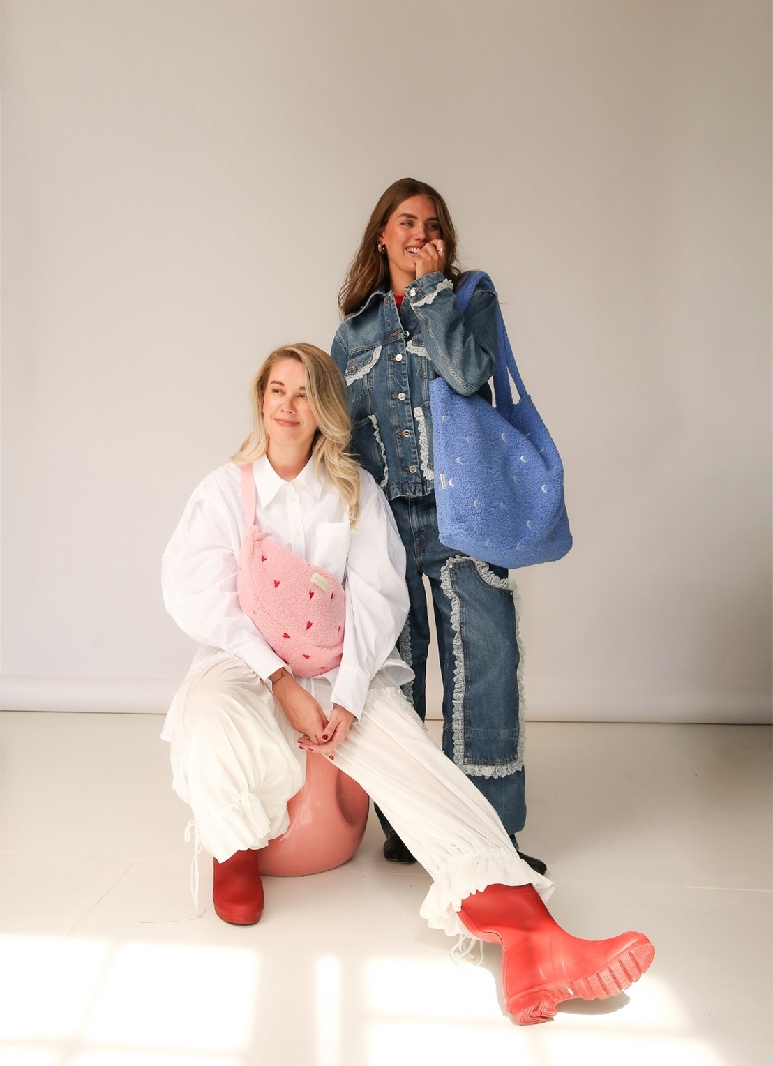 Studio Noos Mom Bag shopper van teddy - detail 5 roze