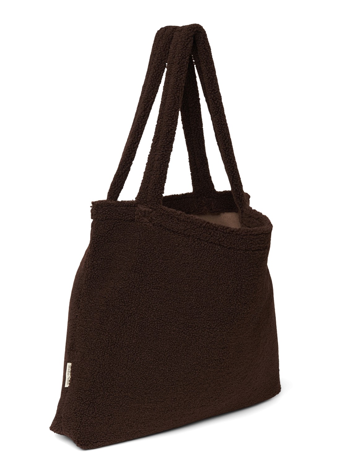 Studio Noos Mom Bag shopper van teddy - achterkant 4 chocoladebruin