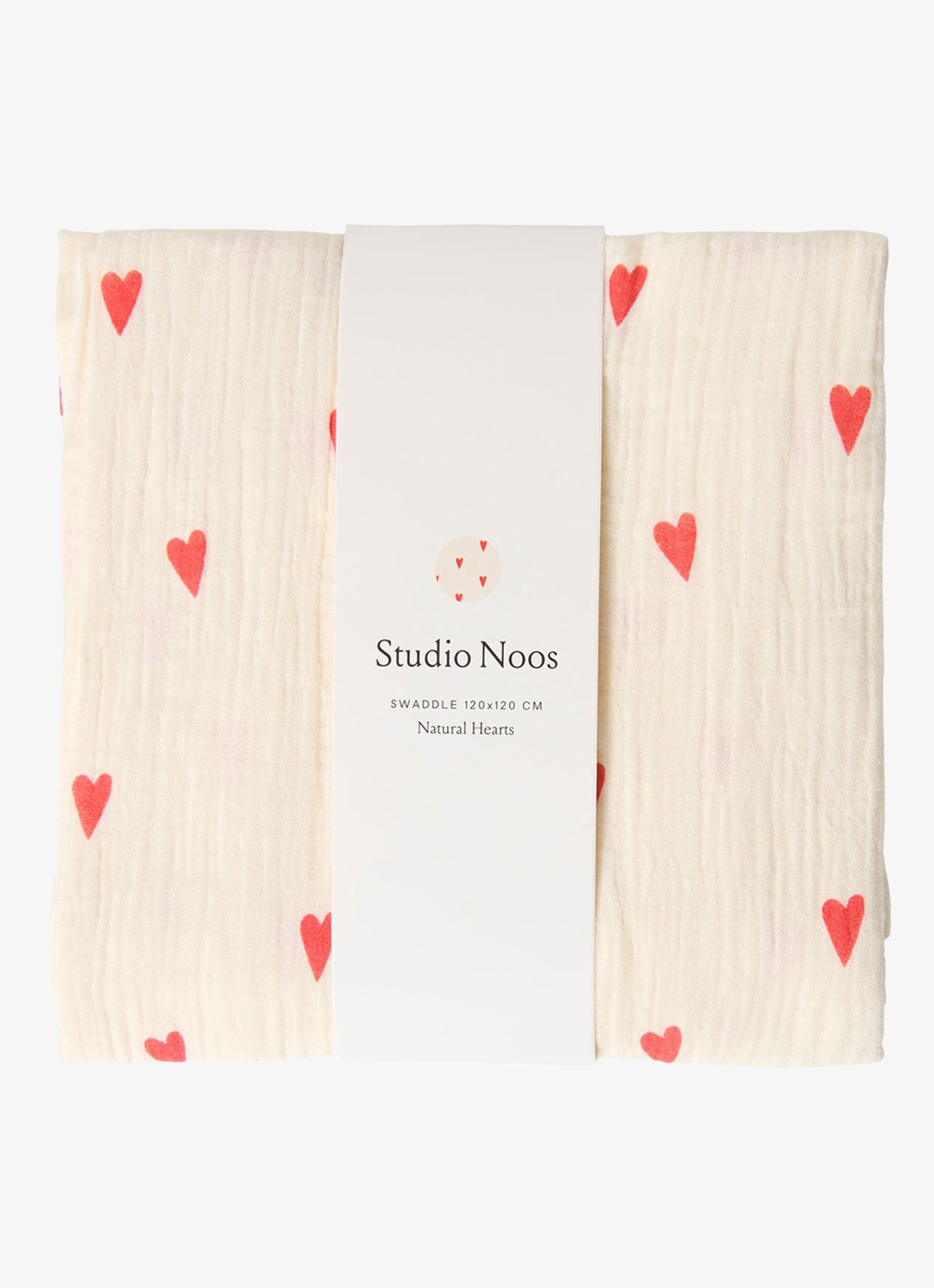 Studio Noos Neutral Hearts 100% katoen | 120x120 cm - detail beige