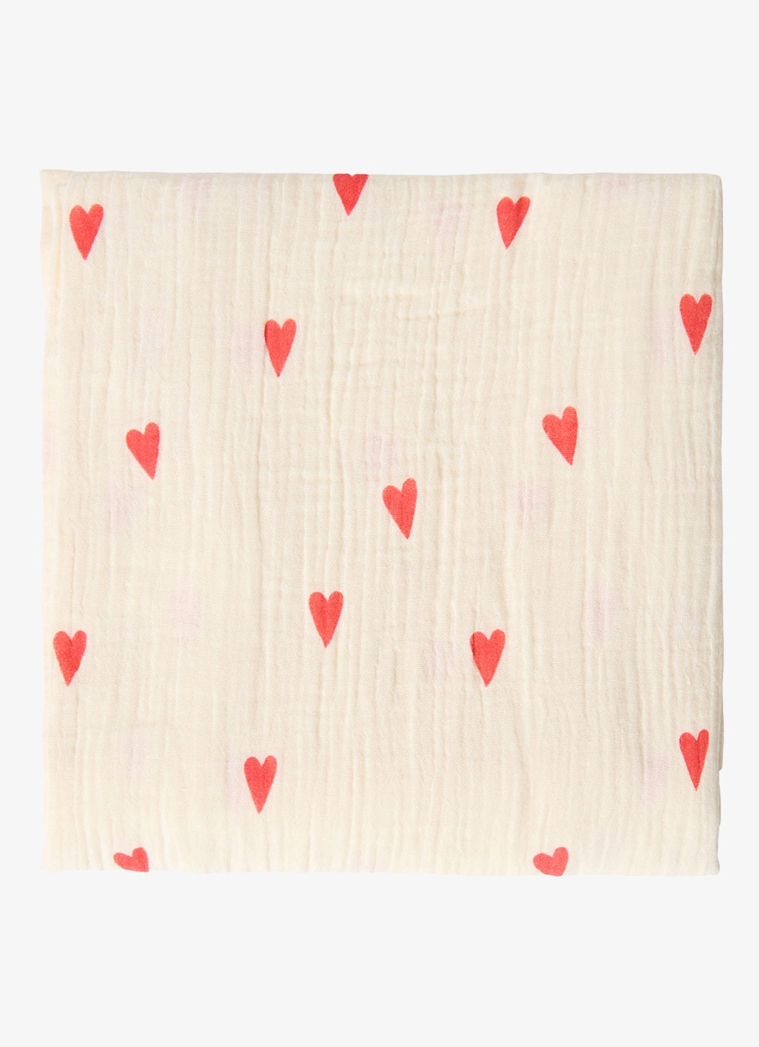 Studio Noos Neutral Hearts 100% katoen | 120x120 cm - voorkant 2 beige