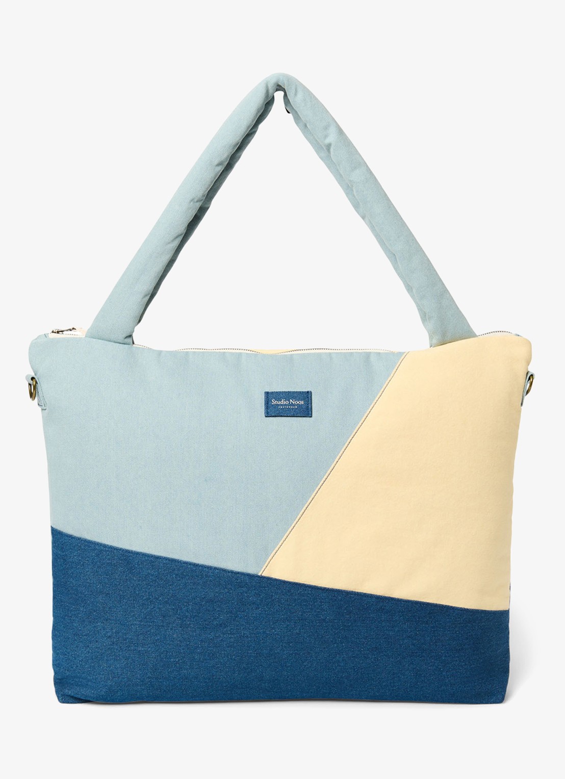 Studio Noos Patchwork luiertas met logo  - voorkant jeans