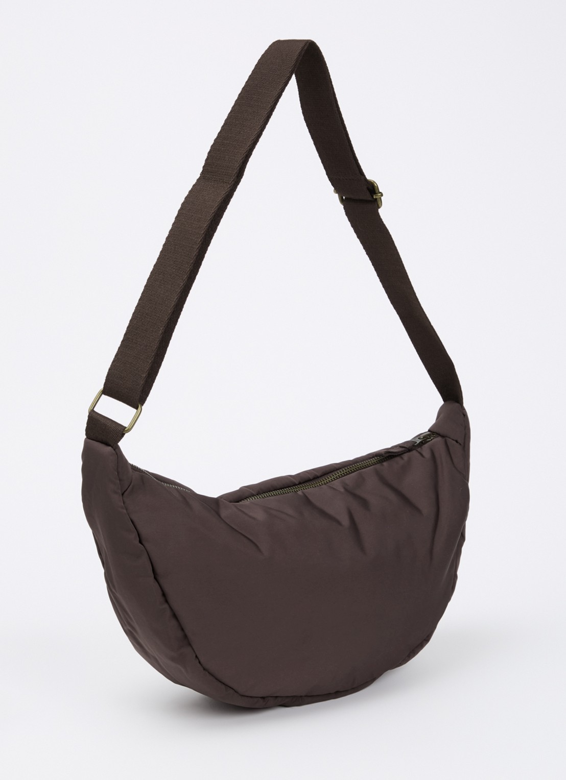 Studio Noos Puffy crossbodytas met verstelbare schouderriem - achterkant 6 donkerbruin