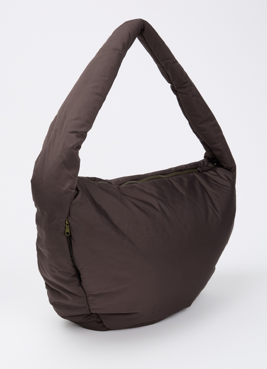 Studio Noos Puffy gewatteerde crossbodytas met logo - achterkant donkerbruin