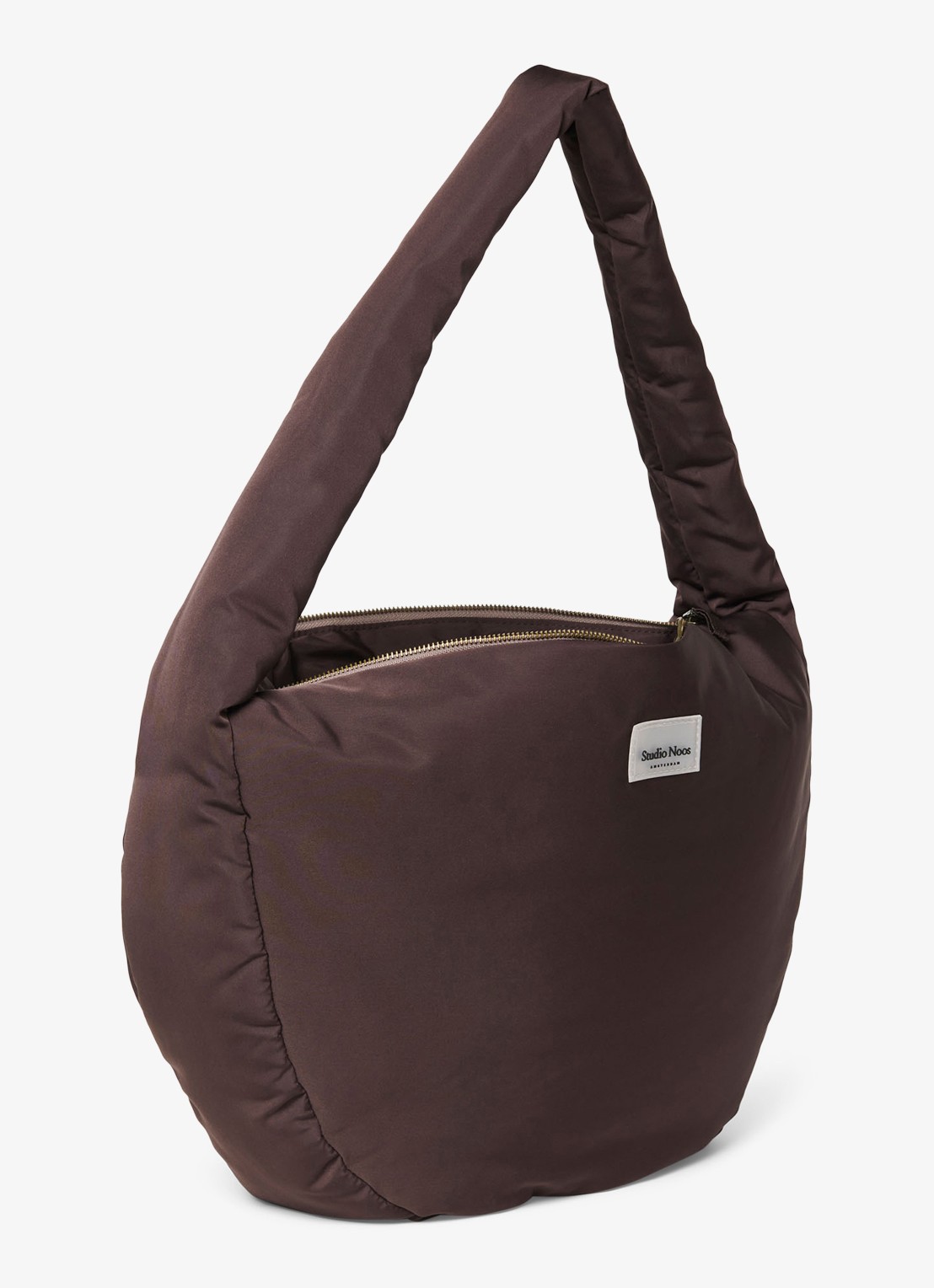Studio Noos Puffy gewatteerde crossbodytas met logo - detail 4 donkerbruin