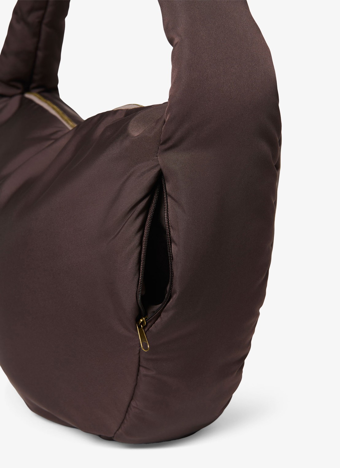 Studio Noos Puffy gewatteerde crossbodytas met logo - detail 6 donkerbruin