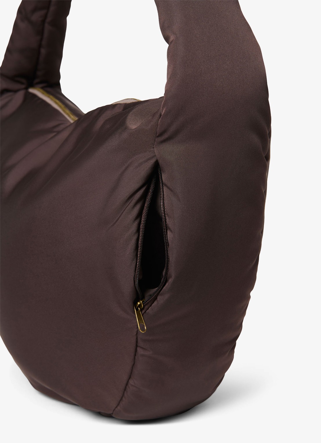 Studio Noos Puffy gewatteerde crossbodytas met logo - detail 3 donkerbruin