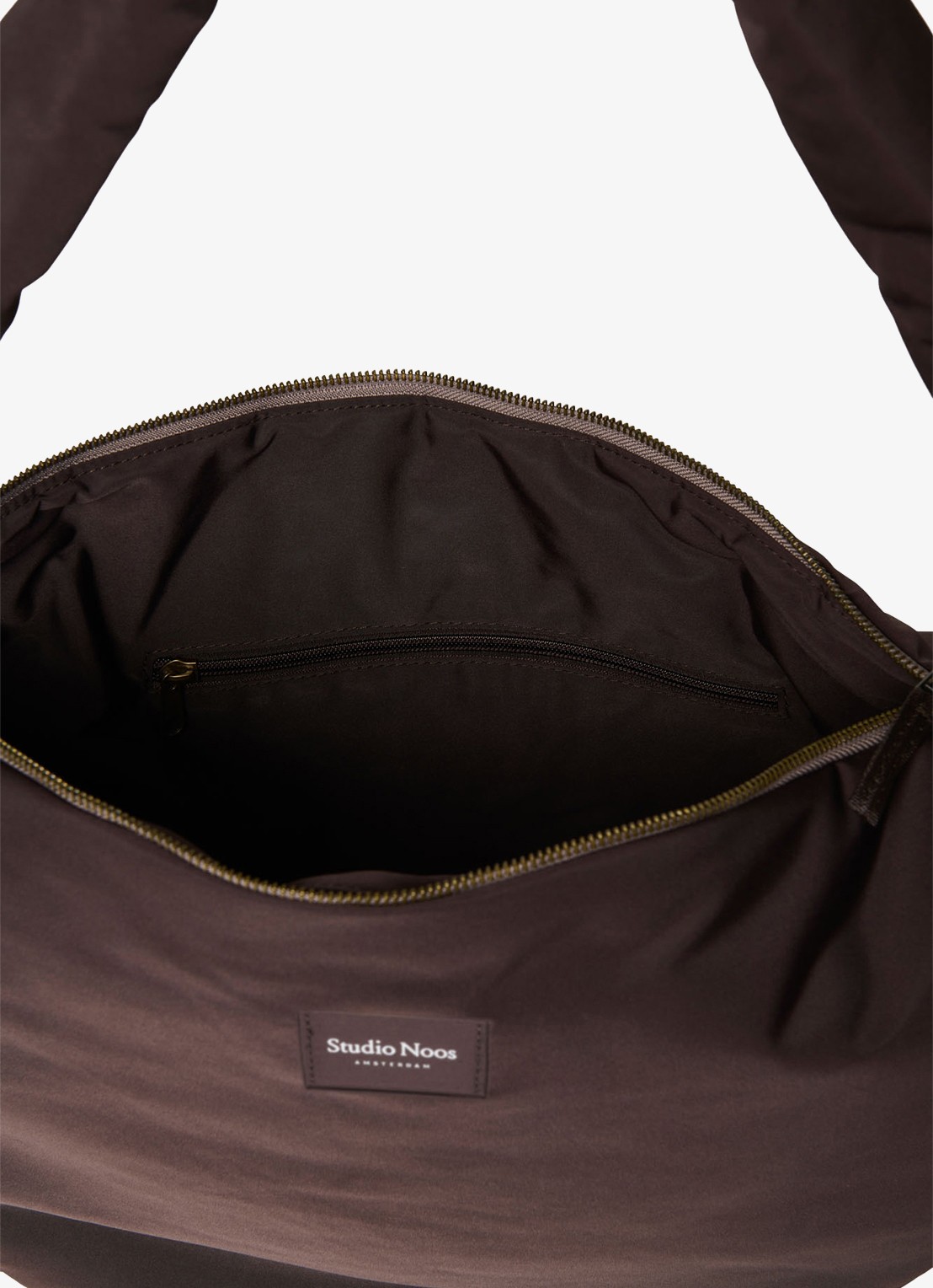 Studio Noos Puffy gewatteerde crossbodytas met logo - detail 5 donkerbruin
