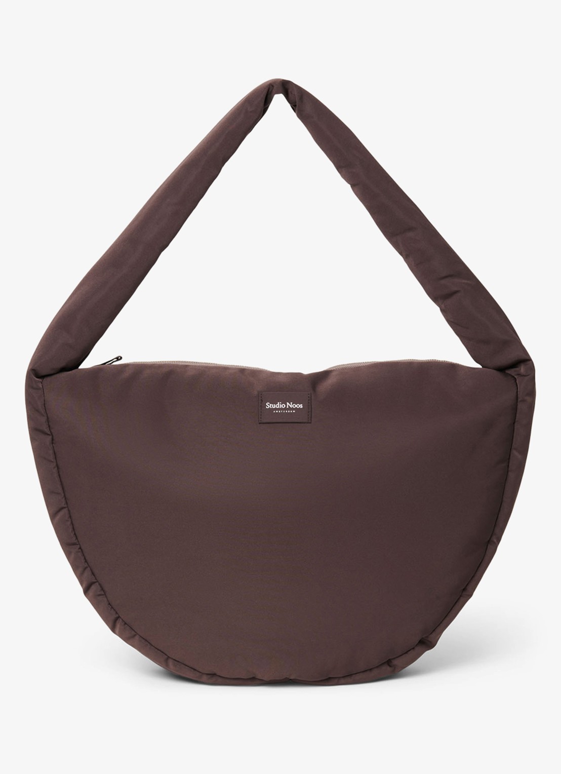 Studio Noos Puffy gewatteerde crossbodytas met logo - voorkant 6 donkerbruin