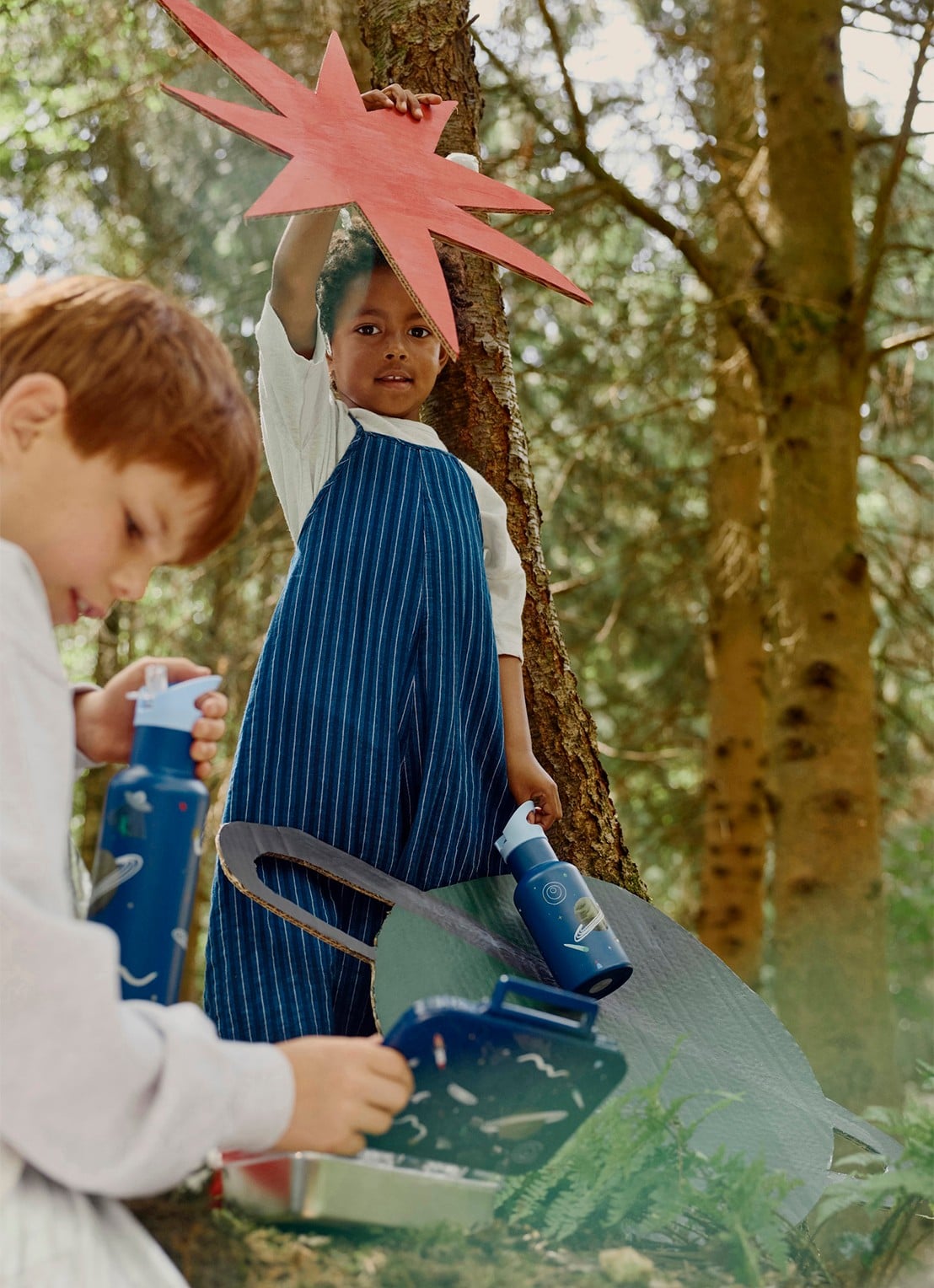 Studio Noos Waterfles met print 35 cl - voorkant 5 blauw