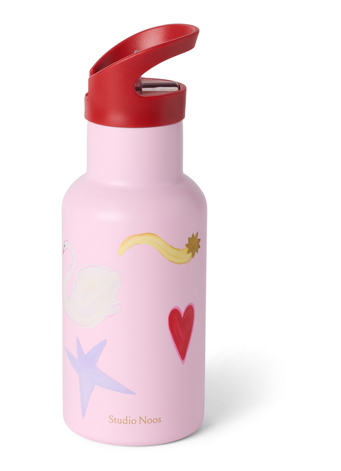 Studio Noos Waterfles met print 35 cl - voorkant 5 paars
