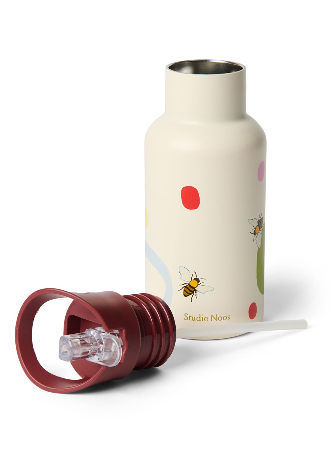 Studio Noos Waterfles met print 35 cl - detail beige