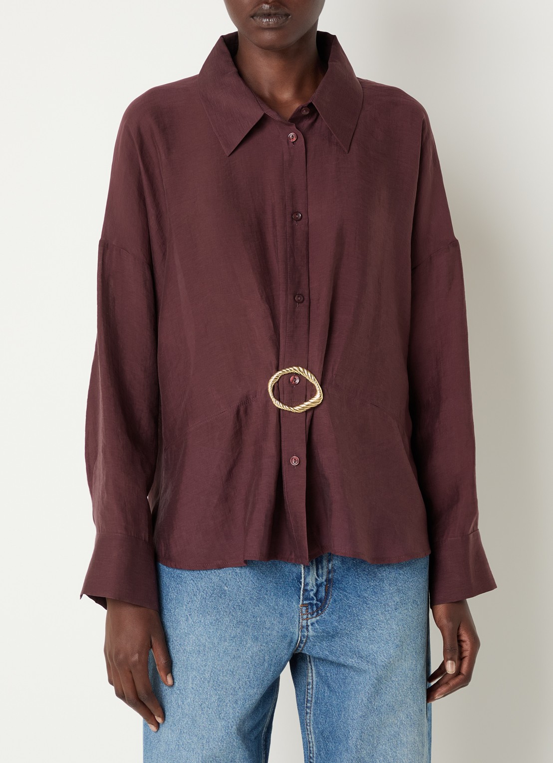 Summum Blouse met applicatie - detail donkerrood