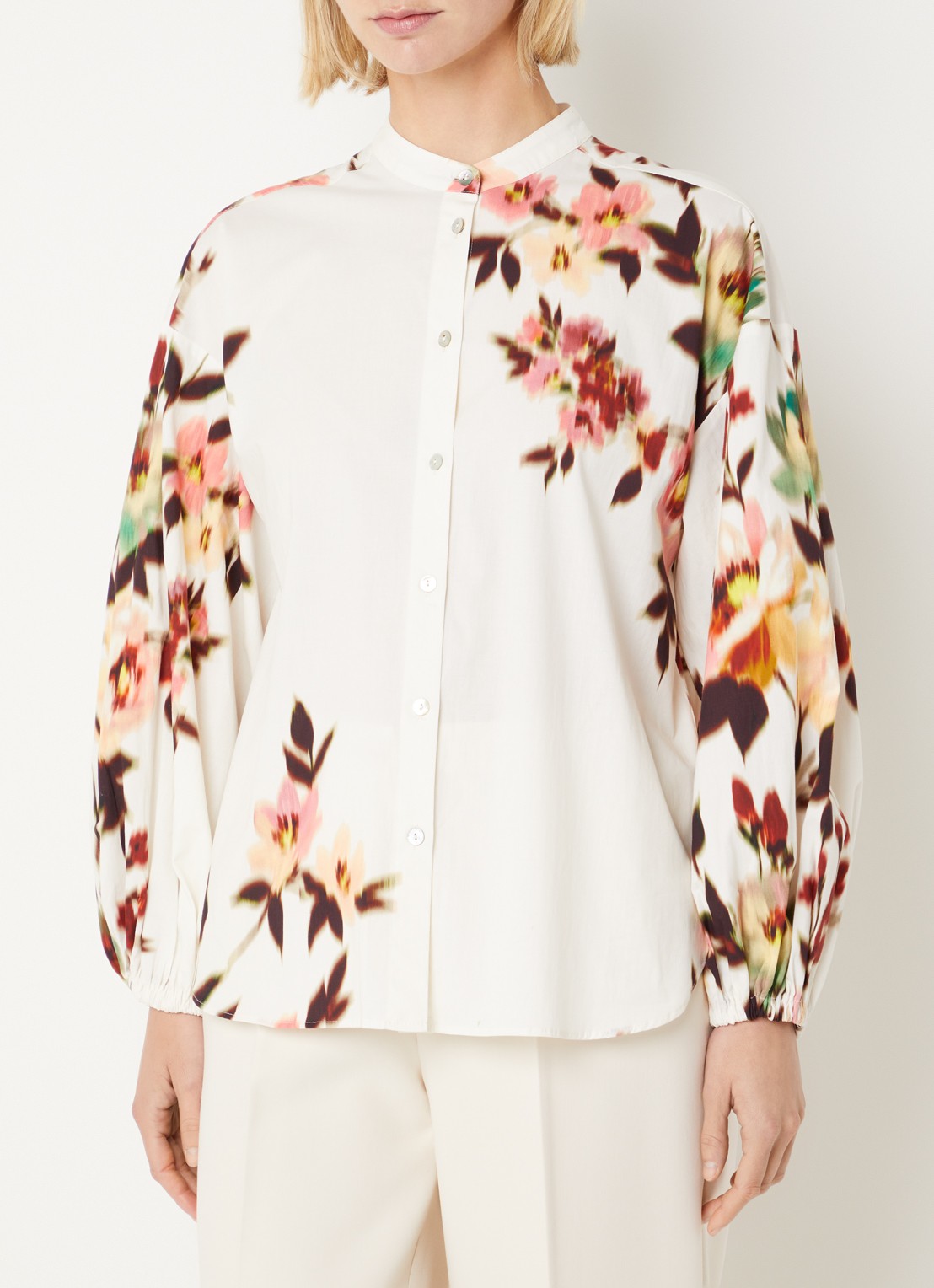 Summum Blouse met bloemenprint - detail 3 wit