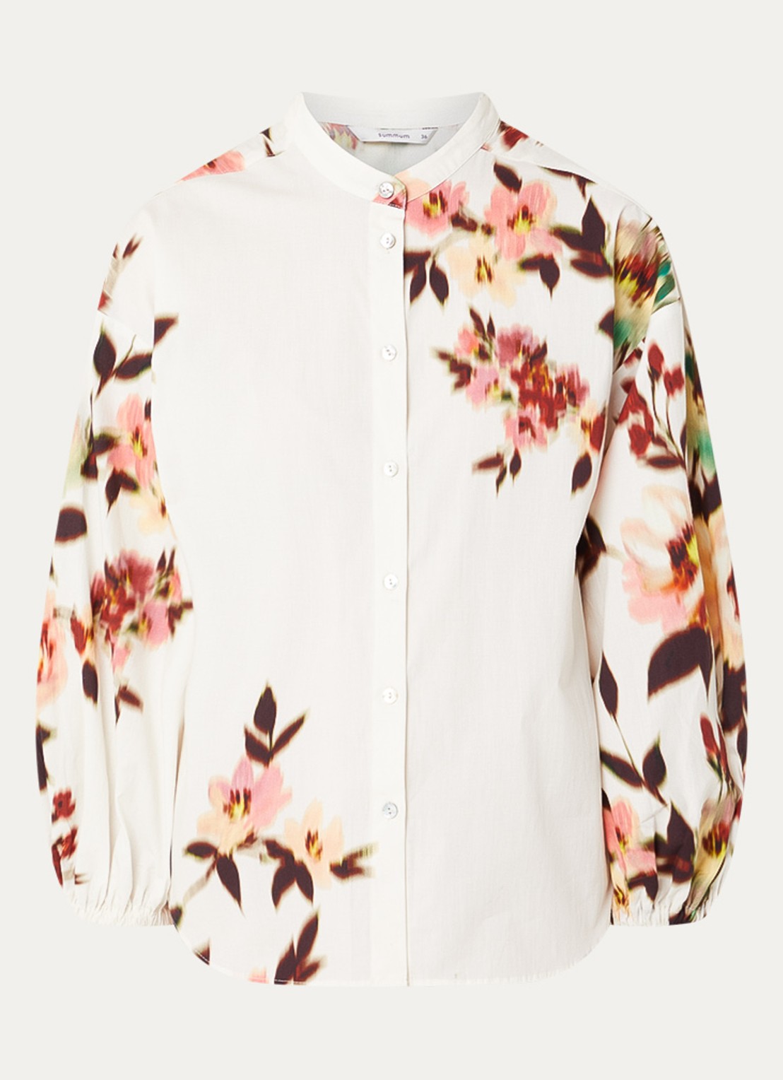 Summum Blouse met bloemenprint - voorkant wit
