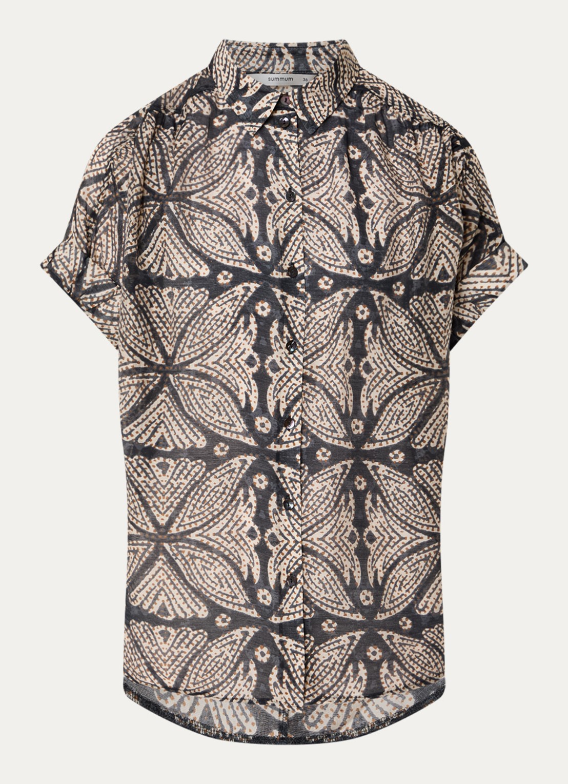 Summum Blouse met grafische print - voorkant 2 zwart
