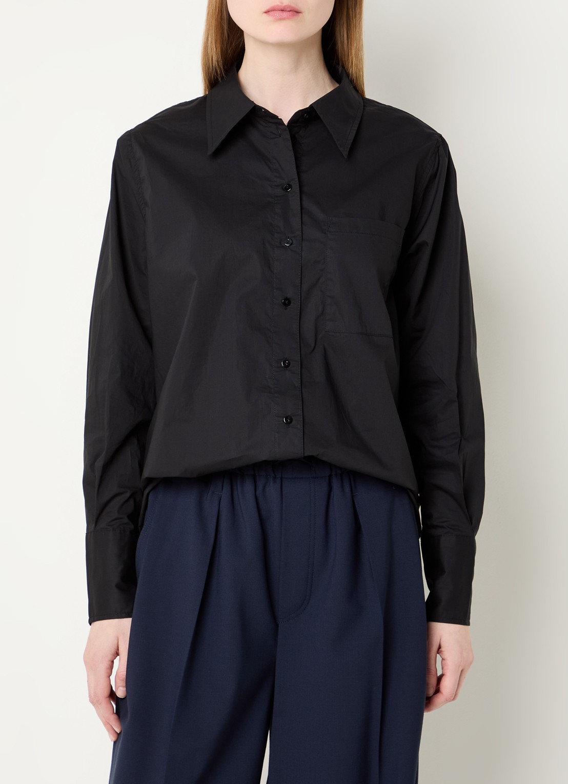 Summum Blouse met kraag - detail 3 zwart