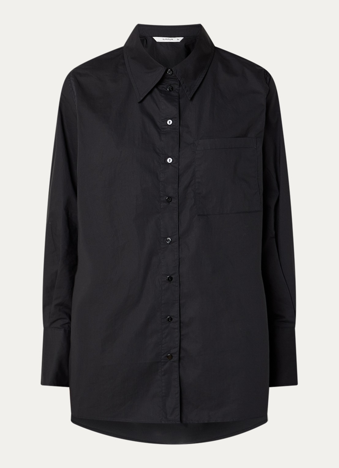 Summum Blouse met kraag - voorkant zwart
