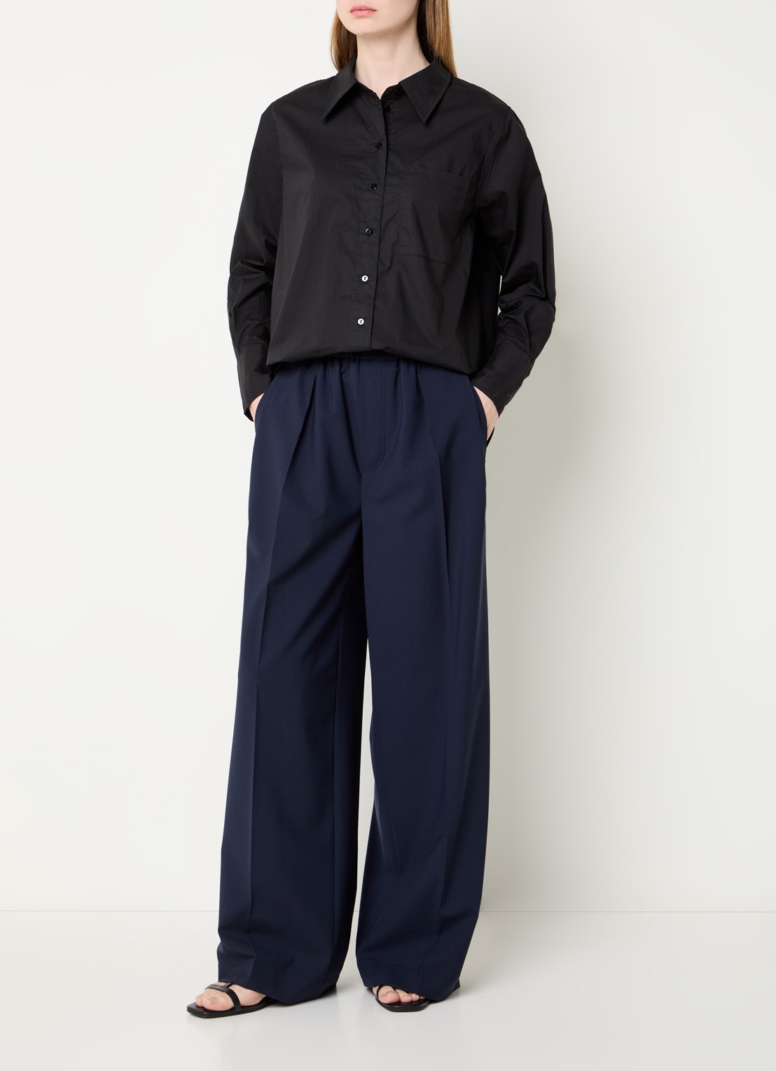 Summum Blouse met kraag - voorkant 2 zwart