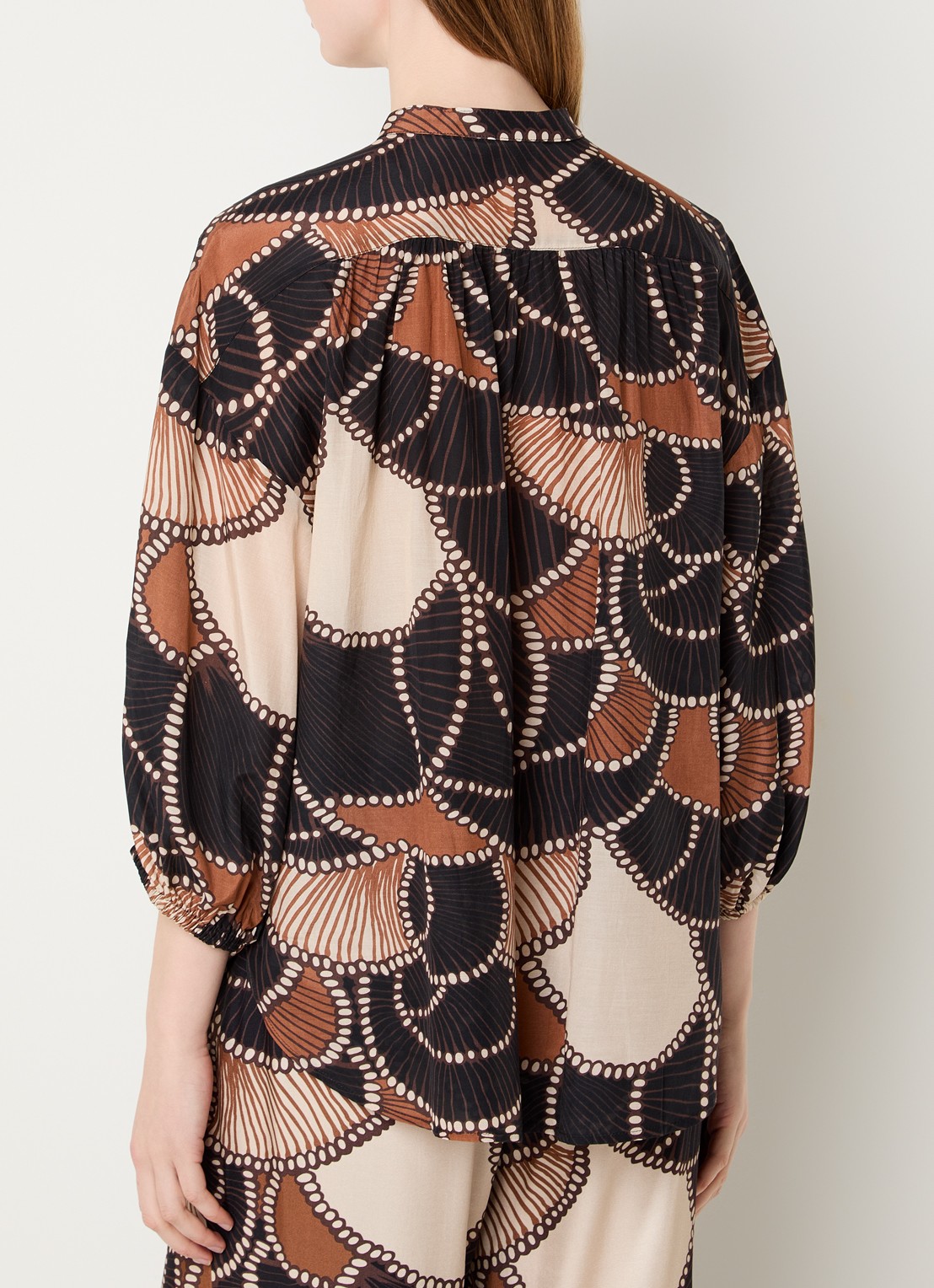 Summum Blouse met print en ballonmouw - achterkant zwart