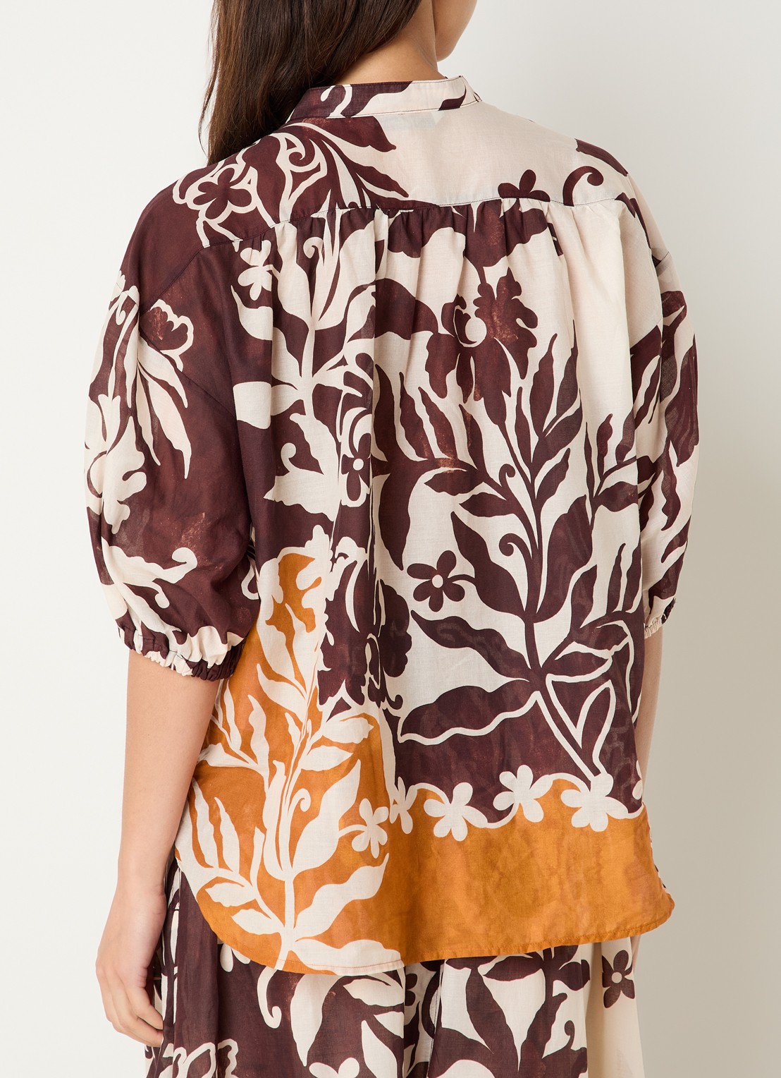 Summum Blouse met print - achterkant bruin