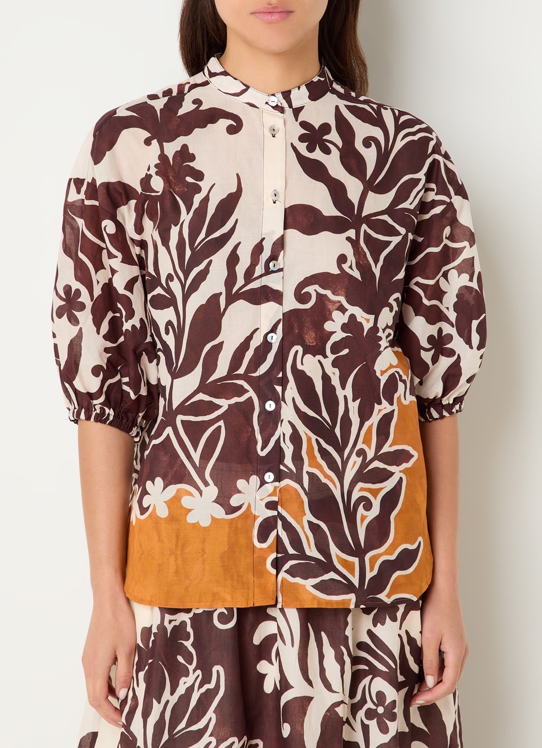 Summum Blouse met print - detail 4 bruin