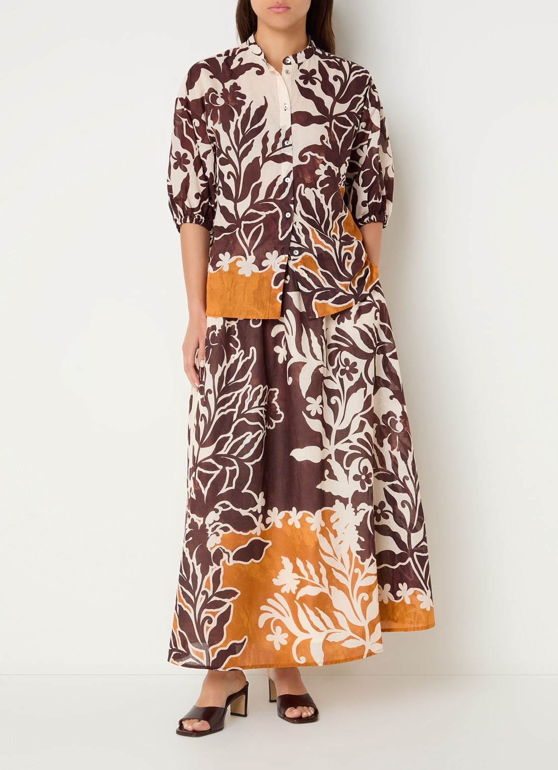 Summum Blouse met print - voorkant 3 bruin