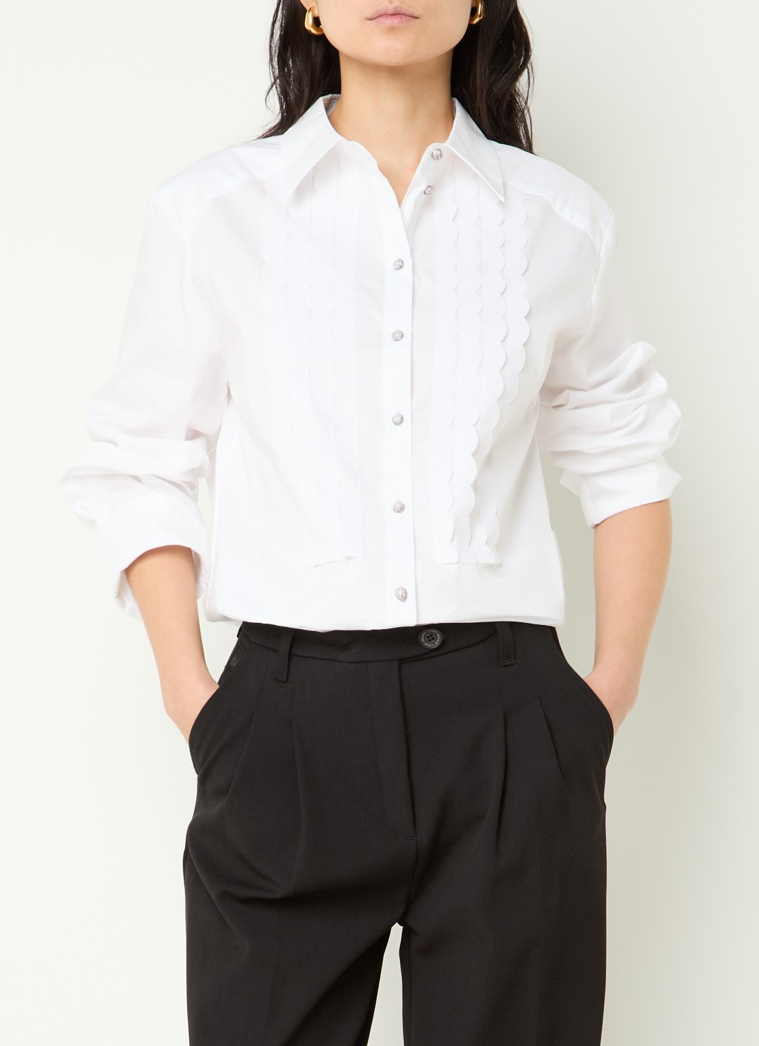 Summum Blouse met ruches - detail 3 wit