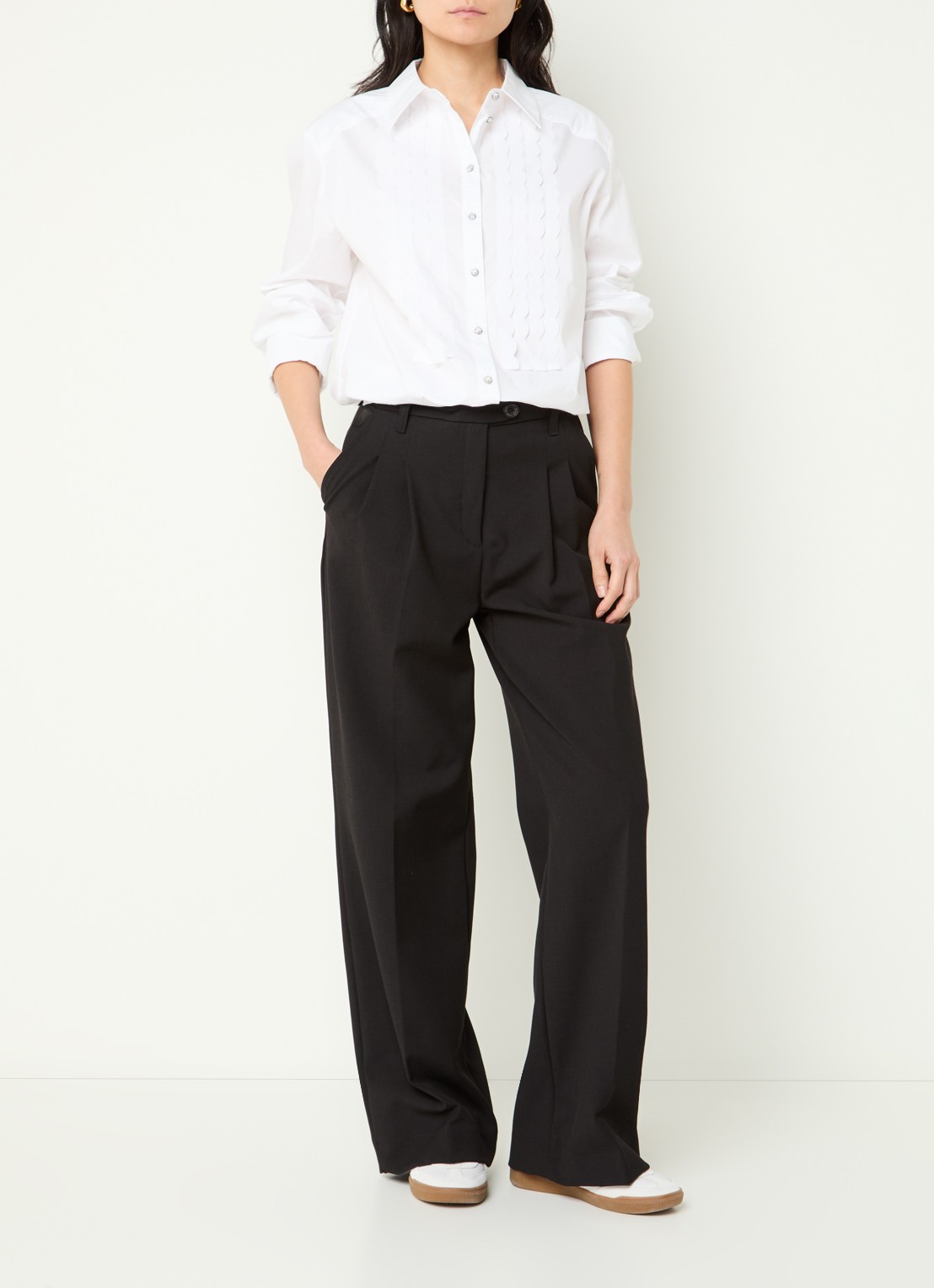 Summum Blouse met ruches - voorkant 2 wit
