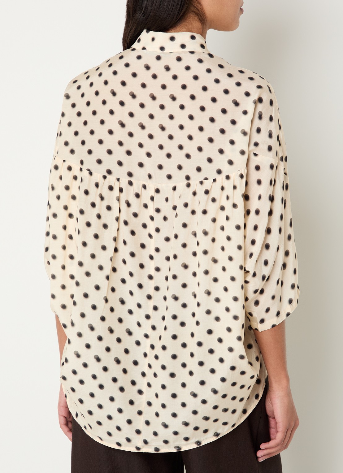 Summum Blouse met stippenprint - achterkant ivoor