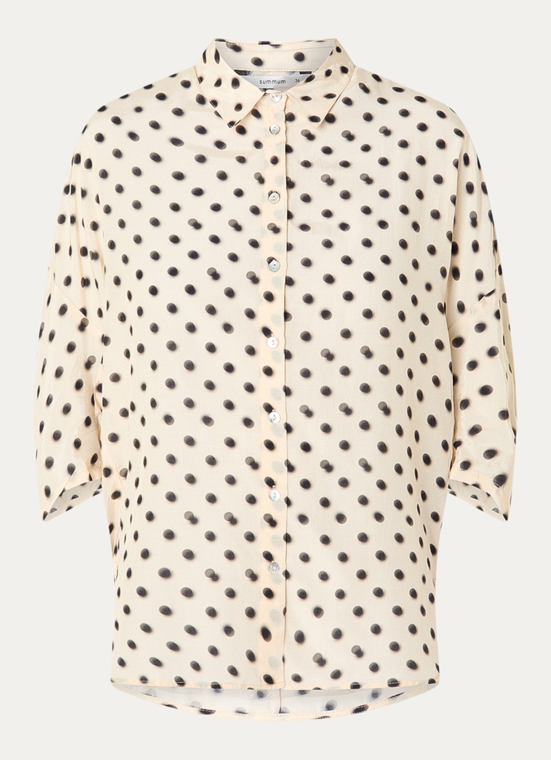 Summum Blouse met stippenprint - voorkant 2 ivoor