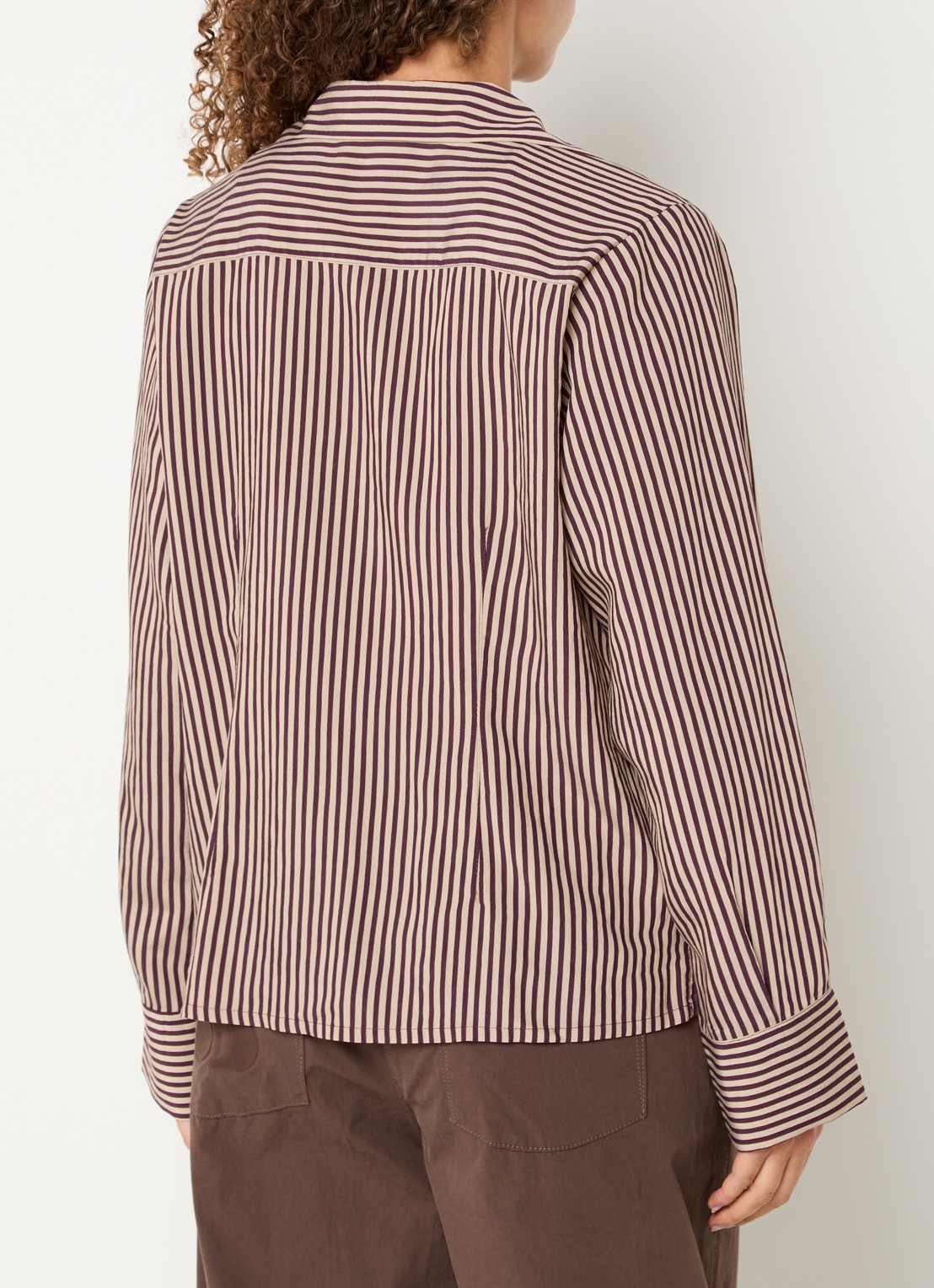 Summum Blouse met streepprint - achterkant bruin