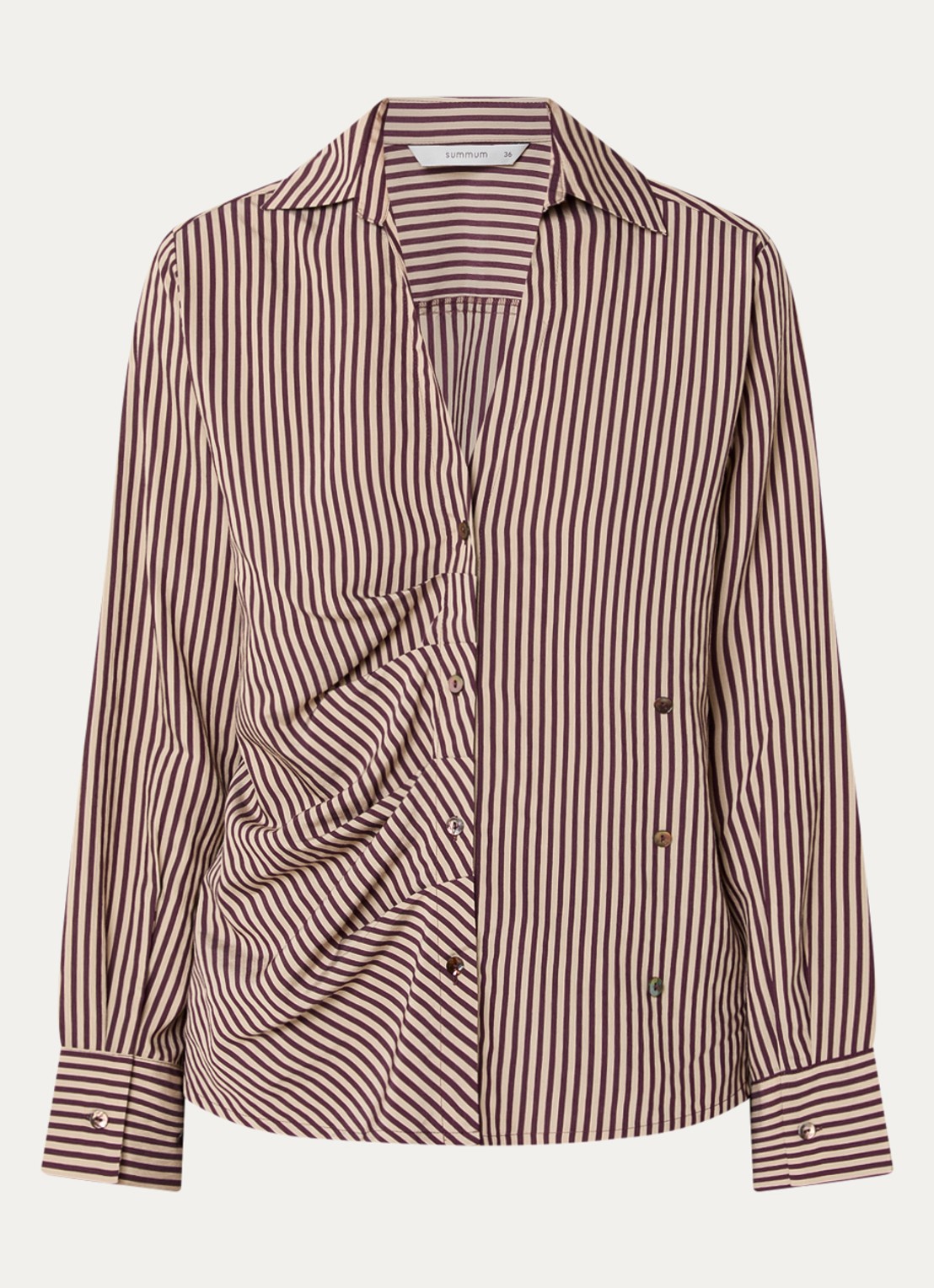Summum Blouse met streepprint - voorkant 2 bruin