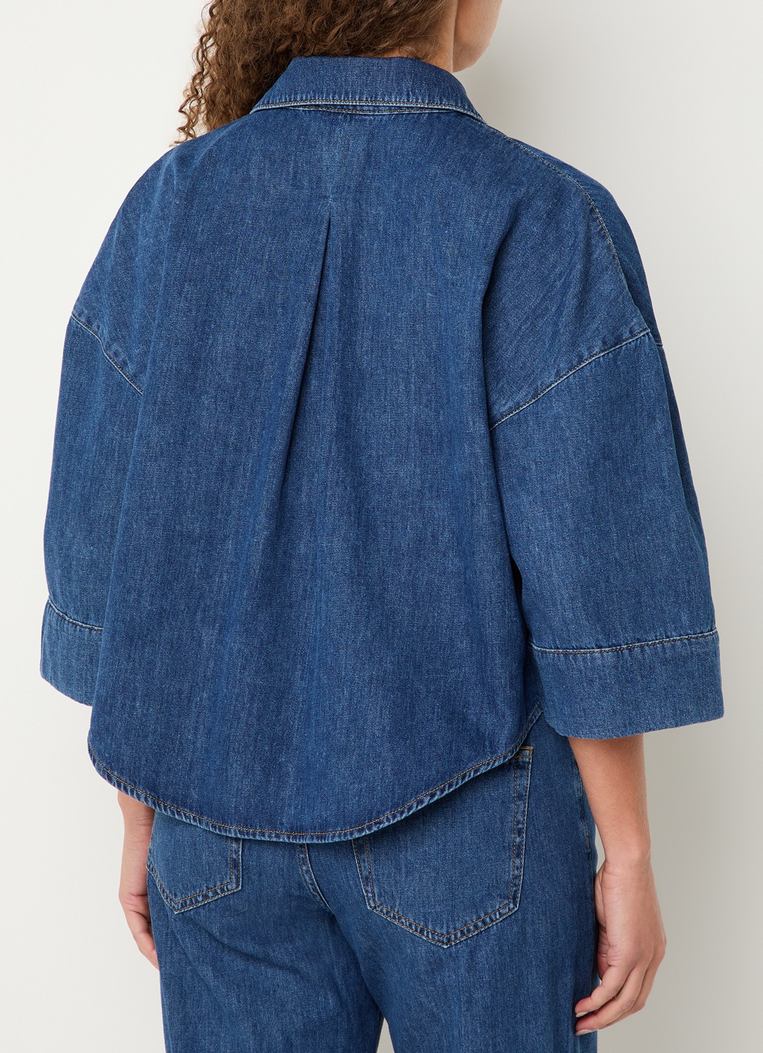 Summum Blouse van denim - achterkant 3 indigo