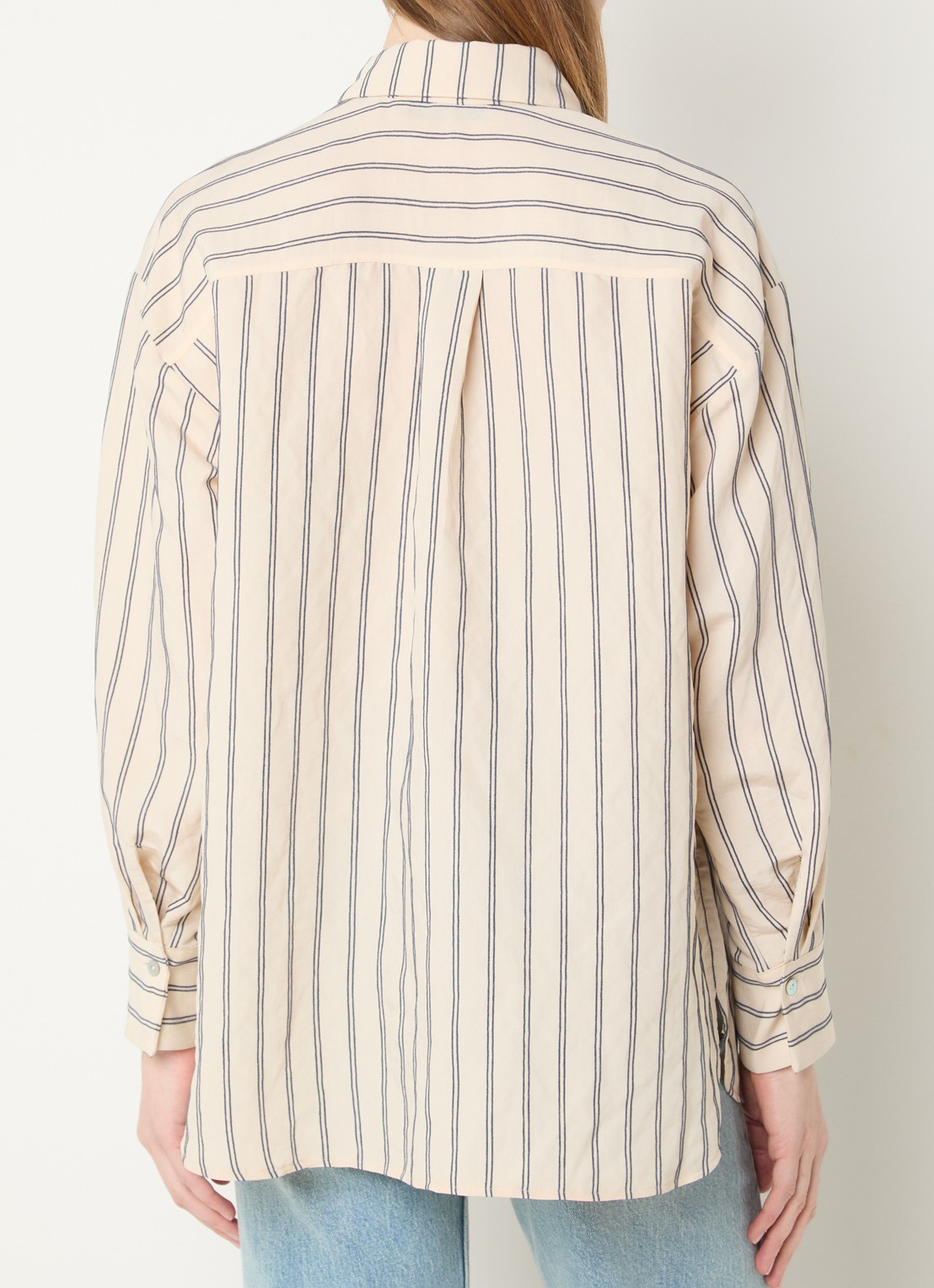 Summum Chenille blouse met streepprint - achterkant 3 creme