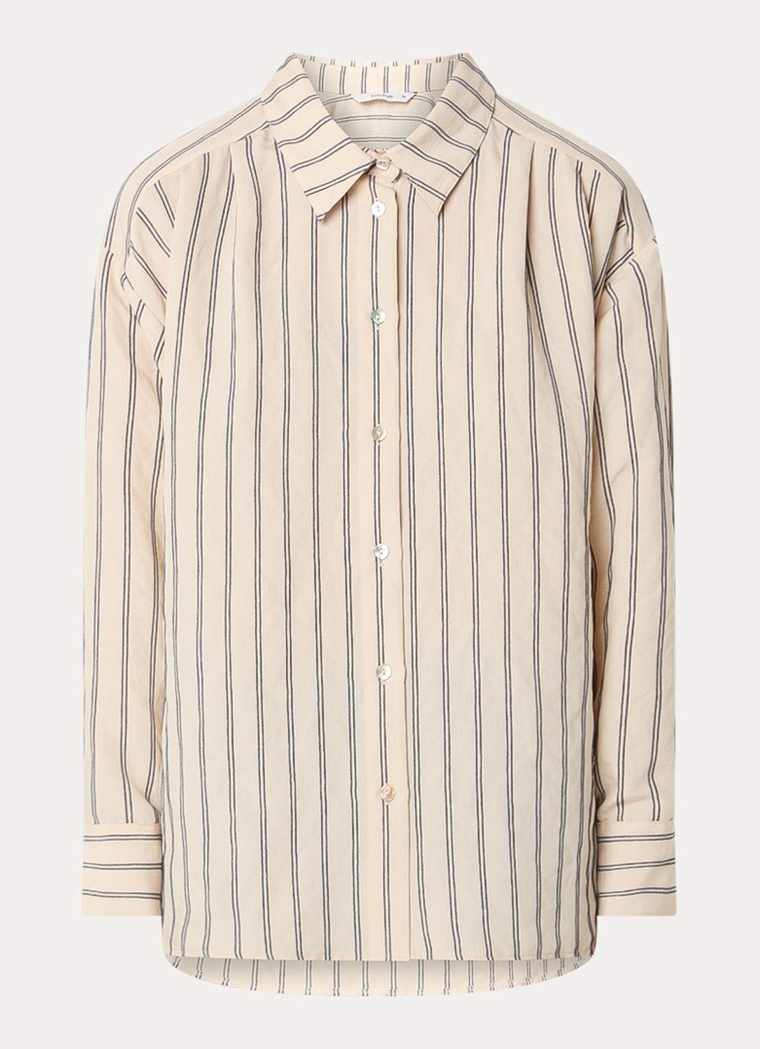 Summum Chenille blouse met streepprint - voorkant creme