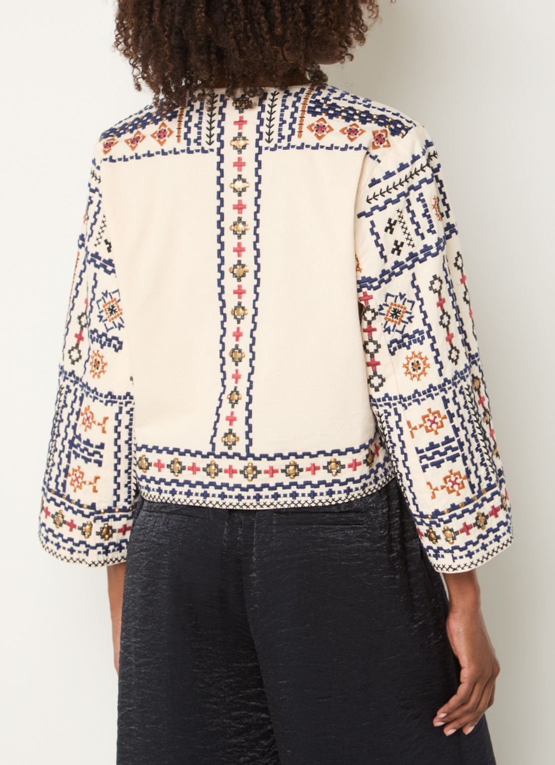 Summum Cropped jack met borduring - achterkant 4 creme