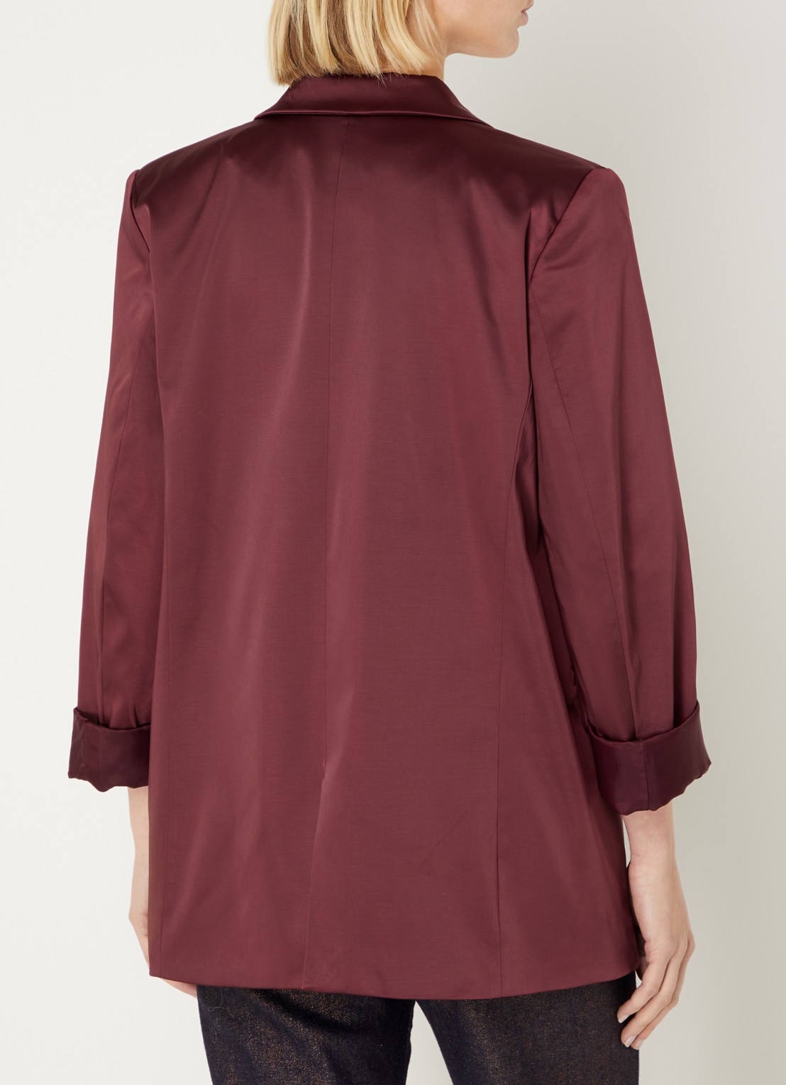 Summum Double-breasted blazer met schoudervulling - achterkant bordeauxrood