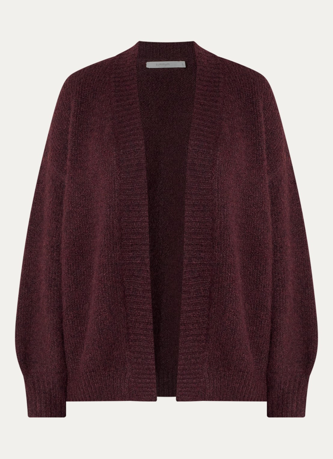 Summum Grofgebreid vest in wolblend - voorkant 2 paars