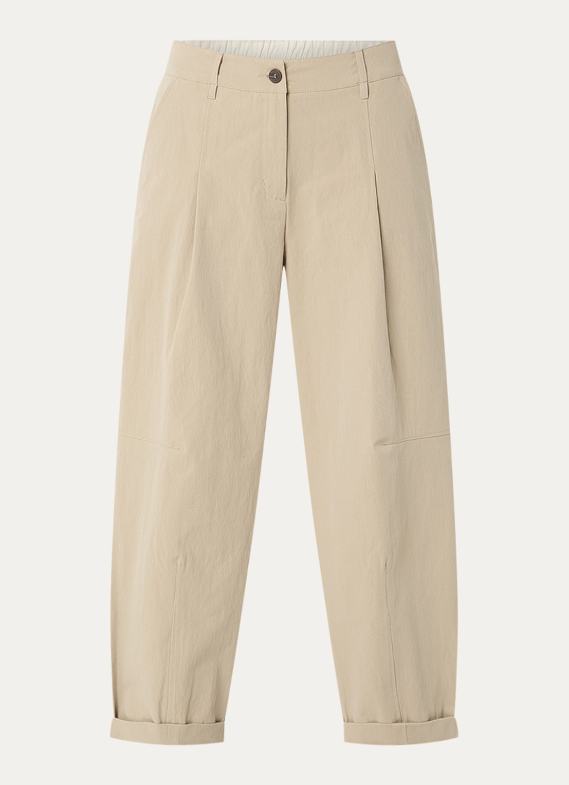 Summum High waist balloon fit broek met steekzakken - voorkant beige