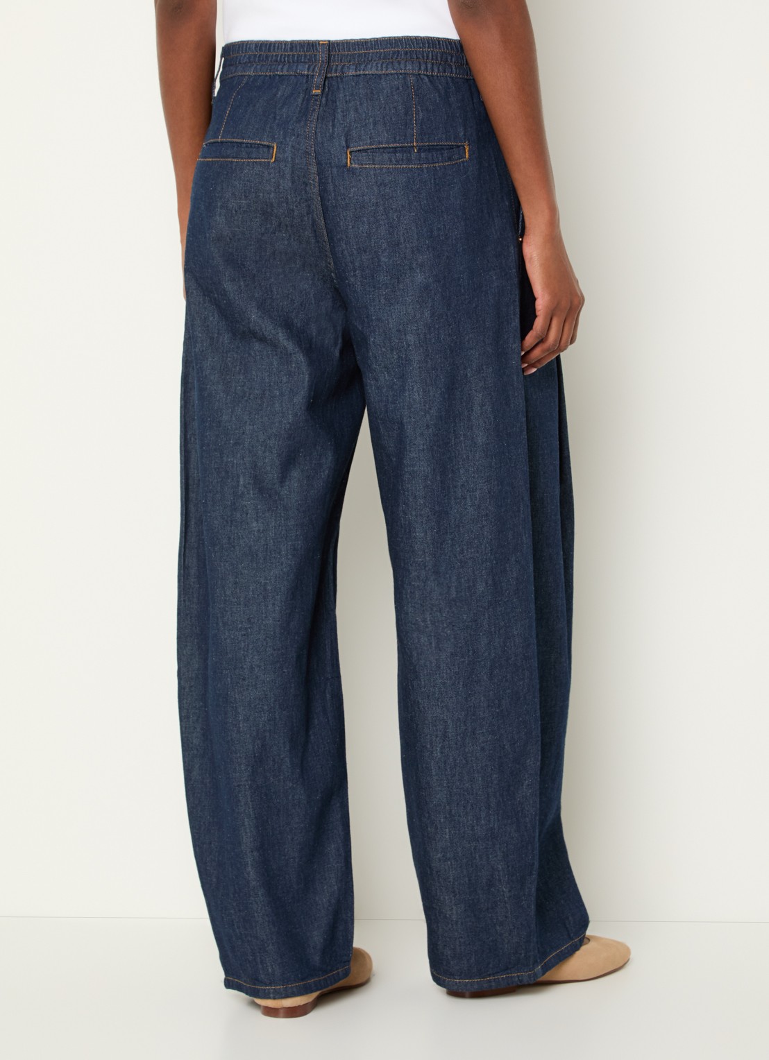 Summum High waist balloon fit jeans met donkere wassing - achterkant 4 indigo