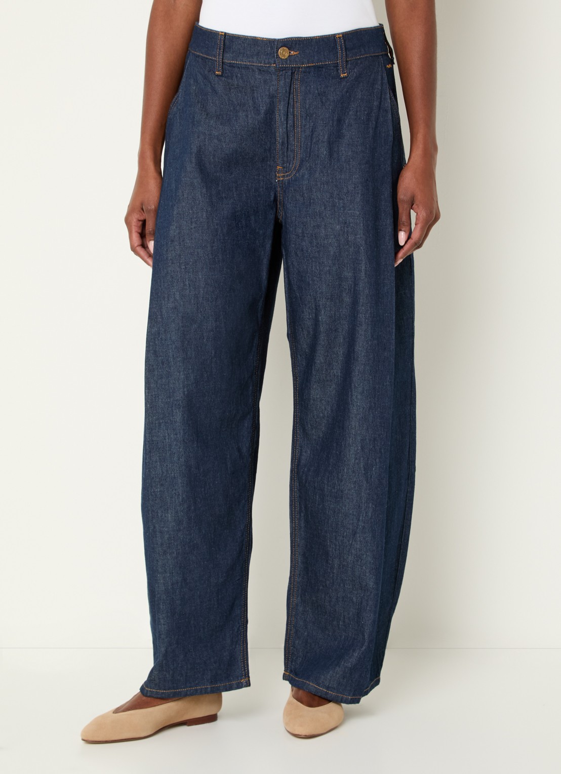 Summum High waist balloon fit jeans met donkere wassing - detail 3 indigo