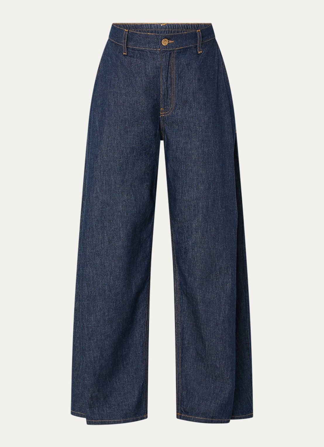 Summum High waist balloon fit jeans met donkere wassing - voorkant indigo