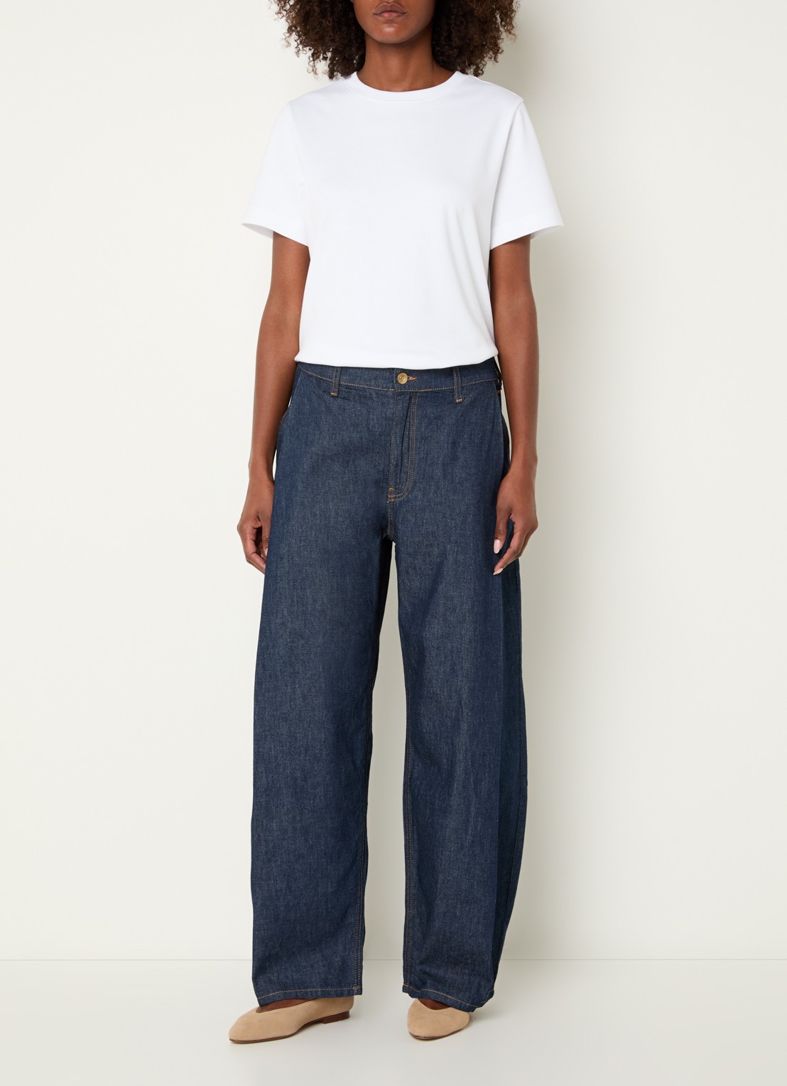 Summum High waist balloon fit jeans met donkere wassing - voorkant 2 indigo